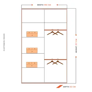 Sliding Wardrobes 4U Buckingham Mirror Sliding Door Wardrobe W1500mm x H2170mm