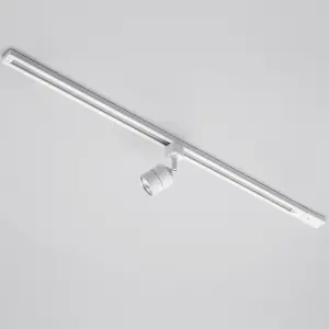 Litecraft Soho White 1 Head 1m Straight Kitchen Ceiling Light with LED Bulbs