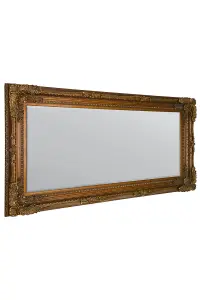 MirrorOutlet Carved Louis Gold Antique Style Dress Mirror 175 x 89