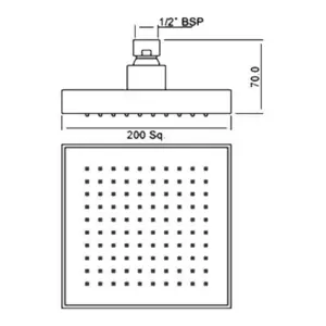 Bubly Bathrooms™ Esprite Fixed Shower Head 200mm x 200mm - Chrome