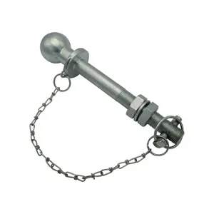 50MM Tow Ball Pin Long Shank 32MM Thread & Chain (1 1/4" 3 Ton Tractor ATV Quad Trailer Hitch)