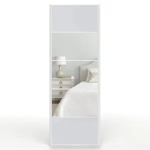 Shush Doors Mirrored Light Grey Satin Sliding Wardrobe Door 650mm x 2000mm