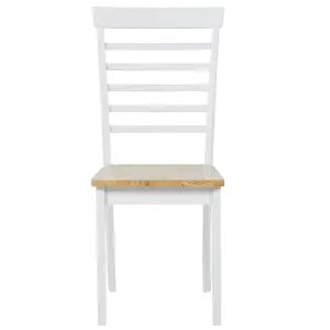 Set of 2 Dining Chairs BATTERSBY Rubberwood White