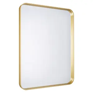 GoodHome Tisa Gold effect Rectangular Wall-mounted Bathroom Mirror (H)60cm (W)80cm