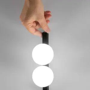 Ideal Lux Ping Pong 2 Light Wall Lamp Black 500Lm 3000K