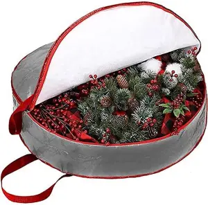 Ram Grey Waterproof Wreath Storage Bag With Zip Waterproof Wreath Storage Bags For 30 INCH