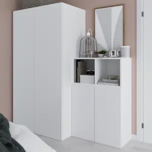 GoodHome Atomia Freestanding Matt white Particle board Double Wardrobe (H)1875mm (W)1000mm (D)580mm