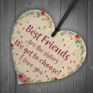 Red Ocean Best FRIEND Sister Gifts Wooden Heart Birthday Christmas Gift Friendship Plaque