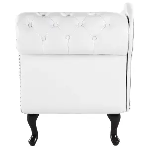 Right Hand Chaise Lounge Faux Leather White NIMES