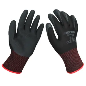 Dekton 12 Pack  Mechanics Latex Foam Coated Gloves, Size 9/L, Cat11, En388