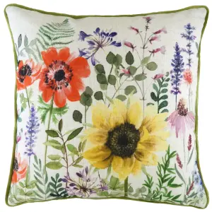 Evans Lichfield Wild Flowers Emma Emma Rectangular Feather Rich Cushion