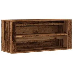 Berkfield Shoe Bench Old Wood 100x35x45 cm Engineered Wood