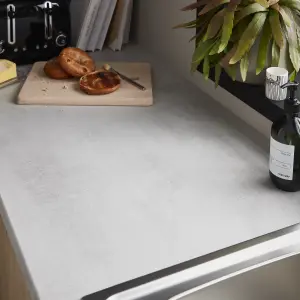 GoodHome 38mm Kala Matt Grey Concrete effect Laminate Square edge Kitchen Worktop, (L)3000mm