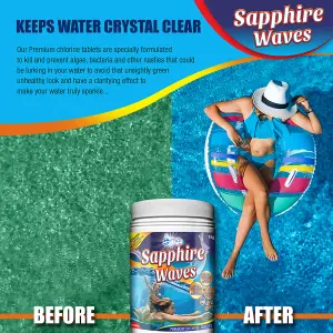 Sapphire Waves Chlorine tablets for hot tubs, swimming pools and spa 1kg pack