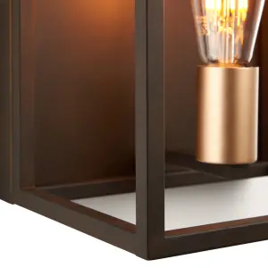 York Matt Bronze effect Wired Wall light