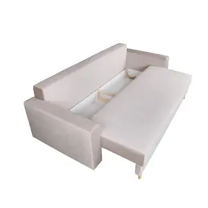 Silla 3 Seater Sofa Bed - Beige (Paros2)