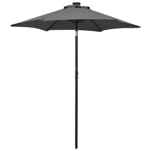 Berkfield Parasol with LED Lights Anthracite 200x211 cm Aluminium