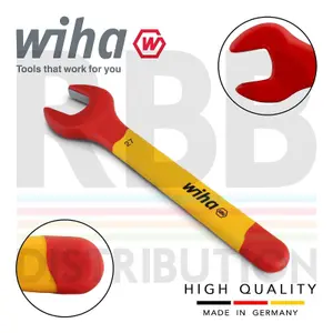 Wiha Spanner Wrench 27mm VDE Electricians Single Insulated Open End 43042