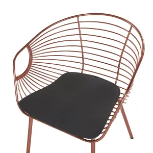 Set of 2 Dining Chairs HOBACK Metal Copper