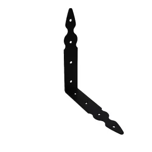 Pack of 1 x Black Corner Bracket - 200 x 200 mm Steel Right Angle Braces L Shaped Metal Bracket 90 Degree Corner Braces