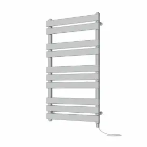 Rinse Bathrooms Electric Flat Panel Heated Towel Rail Chrome Bathroom Ladder Radiator Warmer 1000x600mm 600W