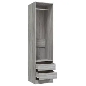 Wardrobe with Drawers Grey Sonoma 50x50x200 cm Engineered Wood