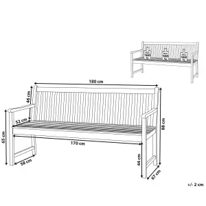 Garden Bench VIVARA Certified Acacia Wood Light Wood