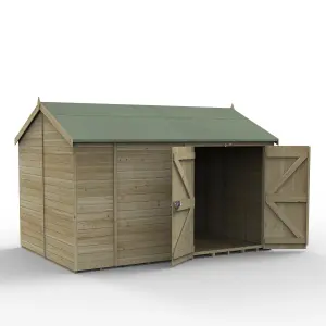 Timberdale 12x8 Reverse Apex Shed No Window - Double Door