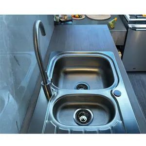 Liquida LSS150 1.5 Bowl Reversible Inset Stainless Steel Kitchen Sink With Waste