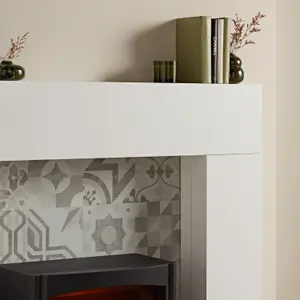 Focal Point Wichita White & black MDF Artisian Fireplace surround set