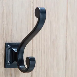 Hammer & Tongs - Square Back Hat & Coat Hook - W35mm x H105mm - Black