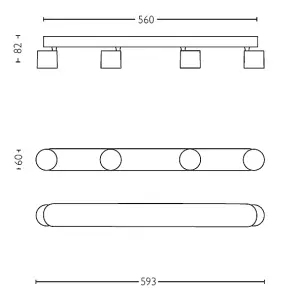 Philips LED WarmGlow Dimmable 4-spotStar bar light White