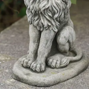 Upright Lion Stone Statue Outdoor Garden British Made Ornament