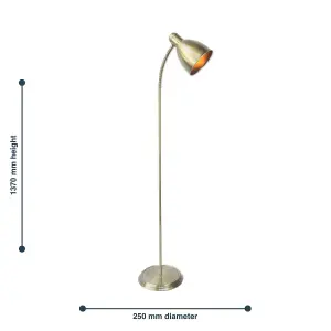 First Choice Lighting Carter Antique Brass Floor Lamp