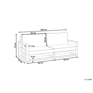 Garden Sofa TIMOR FSC Certified Acacia Wood Light Wood 2 Seater