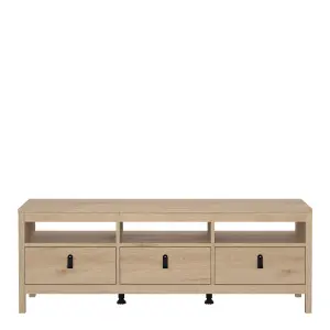 Barcelona TV-Unit 3 Drawers in Jackson Hickory Oak