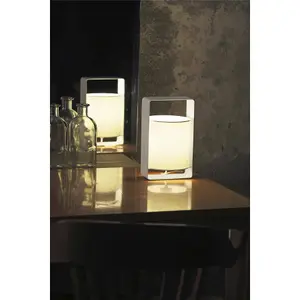 Luminosa Lula 1 Light Small Table Lamp White with Shade, E27