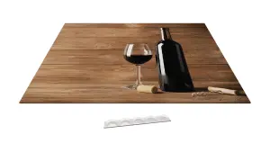 ALLboards Glass Chopping Board WINE CORK Board Glass 30x40cm Cutting Board Splashback Worktop Saver for Kitchen Hob Protection