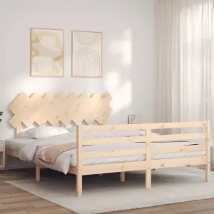 Berkfield Bed Frame with Headboard 160x200 cm Solid Wood