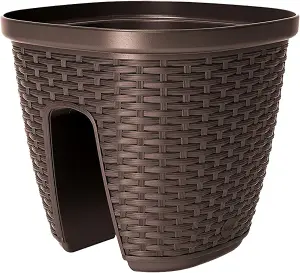 Emsa 2PC Brown Casa Mesh Railing Pots 30cm x 30cm x 26cm