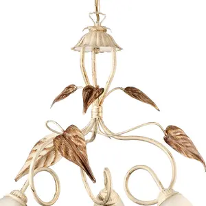 Luminosa Vanda 3 Light Multi Arm Pendant Ceiling Light, Ivory