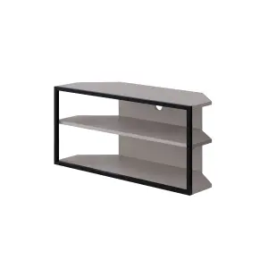 Decortie Modern Echo Corner TV Unit Versatile Design with Metal Frame and Shelf Media Centre 98cm Mocha Grey