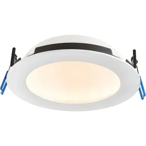 2 PACK Anti-Glare Recessed IP65 Ceiling Downlight - 15W CCT LED - Matt White