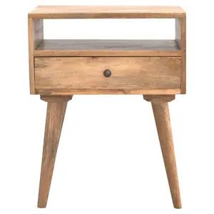 Emme 1 Drawer Solid Wood Bedside Table