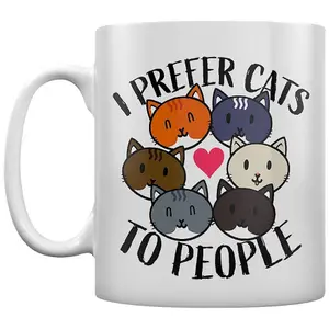 Grindstore I Prefer Cats To People Mug White (One Size)