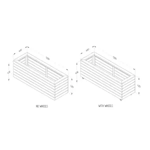 Forest Garden Linear Natural Timber Rectangular Planter (H)49.6cm (W)120cm