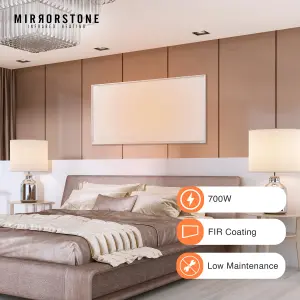 Mirrorstone 700W Classic Infrared Heating Panel With White Frame