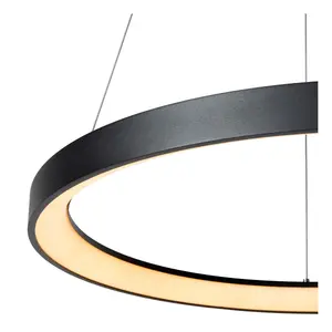 Lucide Vidal Modern Pendant Light 58cm - LED Dim. - 1x48W 2700K - Black