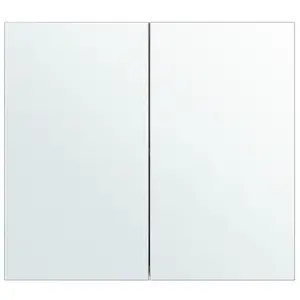 Bathroom Wall Mounted Mirror Cabinet 80 x 70 cm White NAVARRA