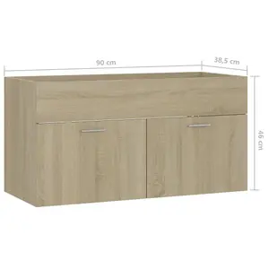 Berkfield Sink Cabinet Sonoma Oak 90x38.5x46 cm Engineered Wood